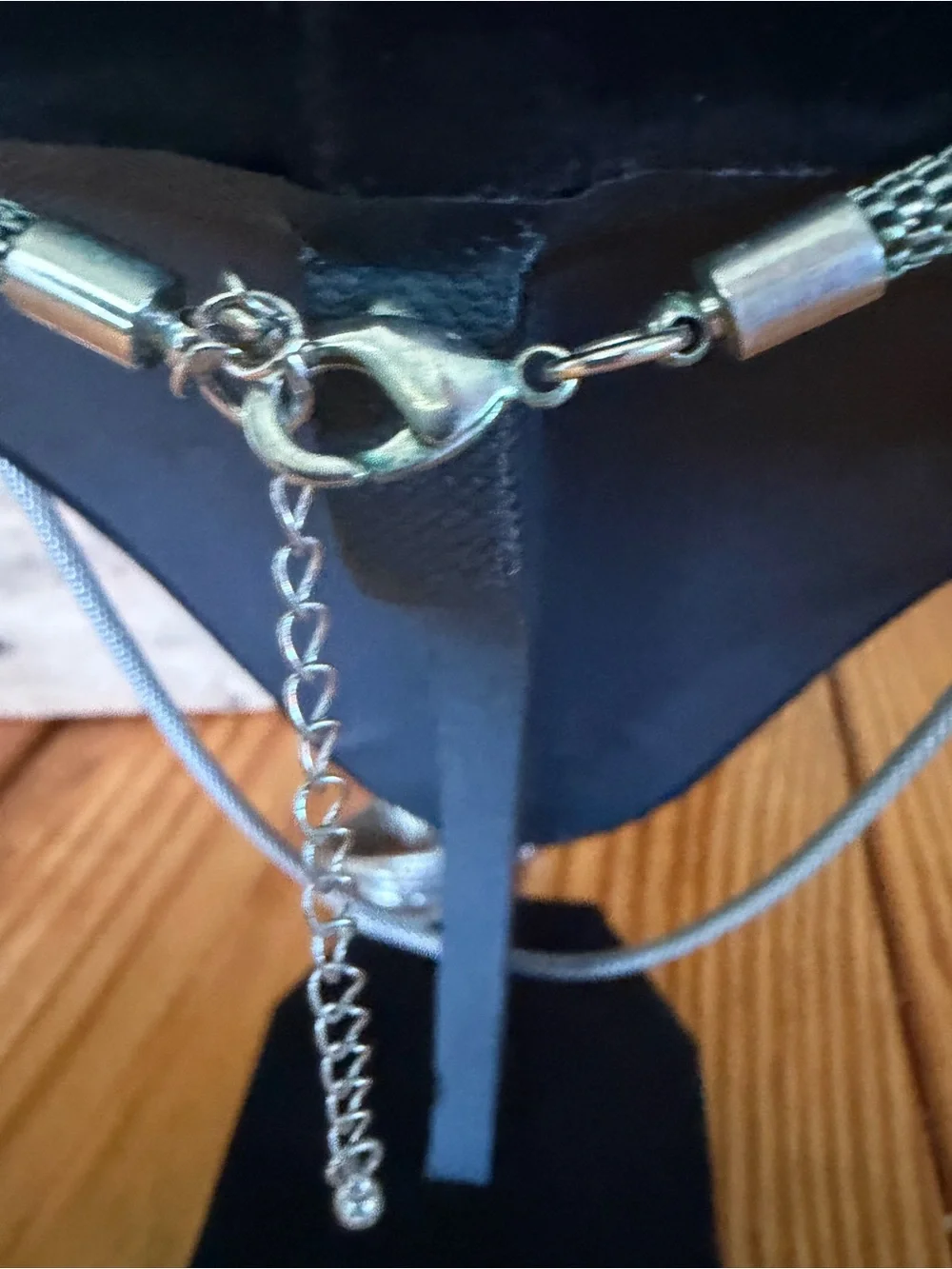 Silver Tone Multi-Ring Pendant Necklace and Statement Cuff Bracelet - 18in